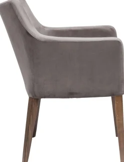 KARE Design Armleunstoel Mode Fluweel Grijs Cheap