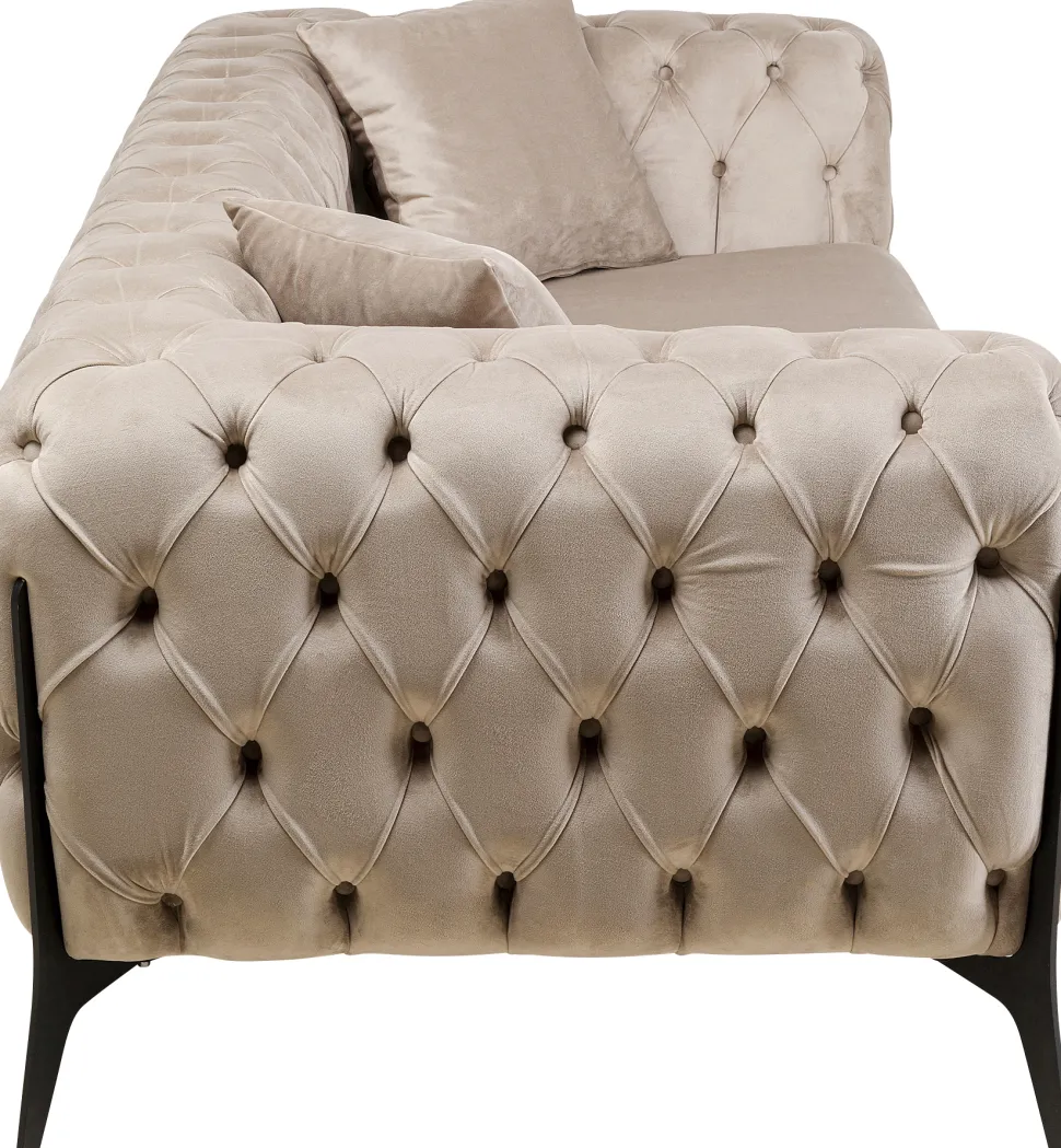 KARE Design Bank Bellissima 2-Seater Velvet Beige 200cm New