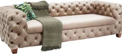 KARE Design Bank Desire 3-Zits Fluweel Ecru Hot