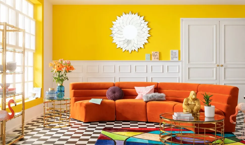 KARE Design Bank Element Wave Oranje Fashion
