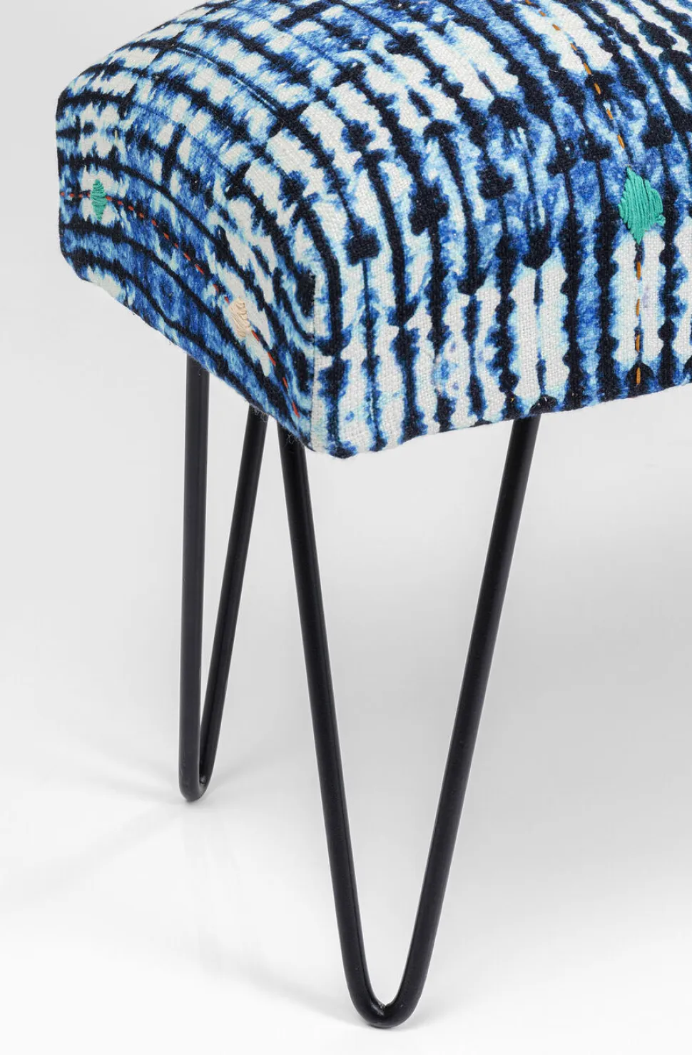 KARE Design Bankje Desna Patchwork Blue 80cm Outlet