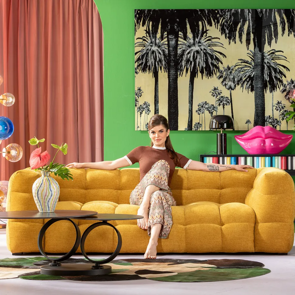 KARE Design Bank 3-zits Salamanca Yellow 240cm Store