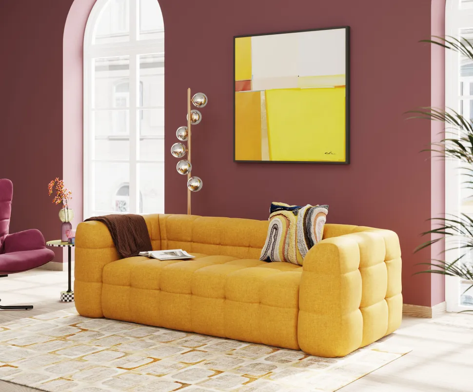 KARE Design Bank 3-zits Salamanca Yellow 240cm Store