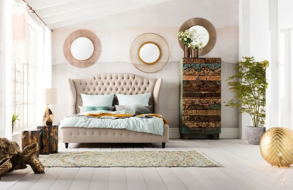 KARE Design Bed City Spirit Linnen Natuurlijk 180x200cm Sale