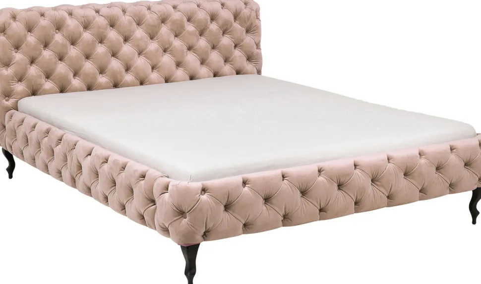 KARE Design Bed Desire Fluweel Ecru 180x200cm Shop