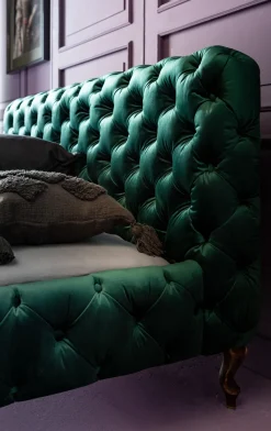 KARE Design Bed Desire Fluweel Groen 160x200cm Clearance