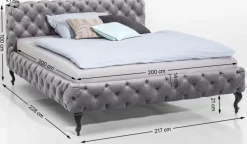 KARE Design Bed Desire Fluweel Zilvergrijs 200x200cm Shop