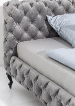 KARE Design Bed Desire Fluweel Zilvergrijs 200x200cm Shop