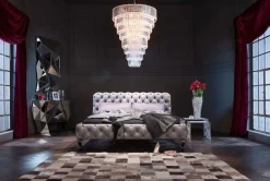 KARE Design Bed Desire Fluweel Zilvergrijs 200x200cm Shop