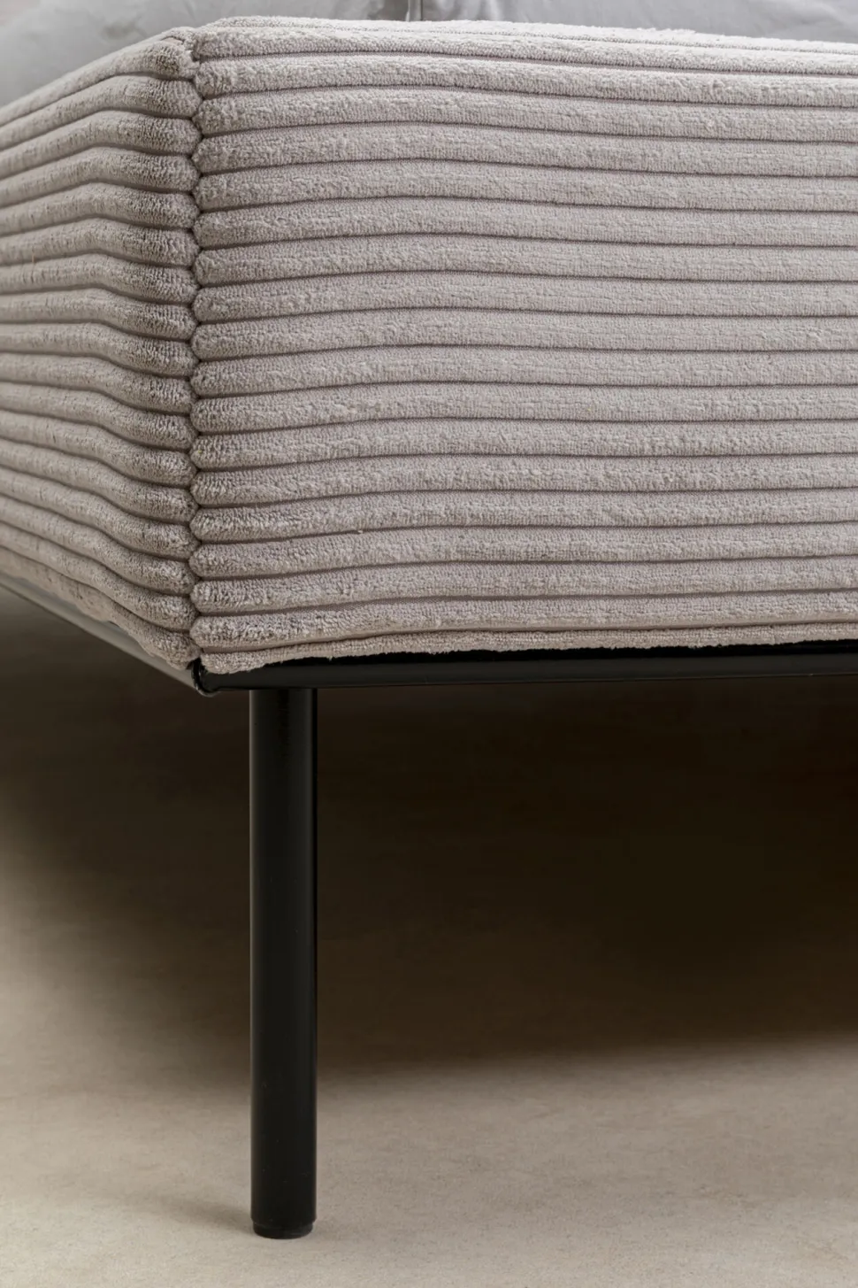 KARE Design Bed East Side Cord Grey 160x200cm Flash Sale