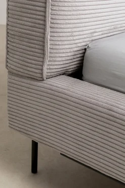 KARE Design Bed East Side Cord Grey 160x200cm Flash Sale