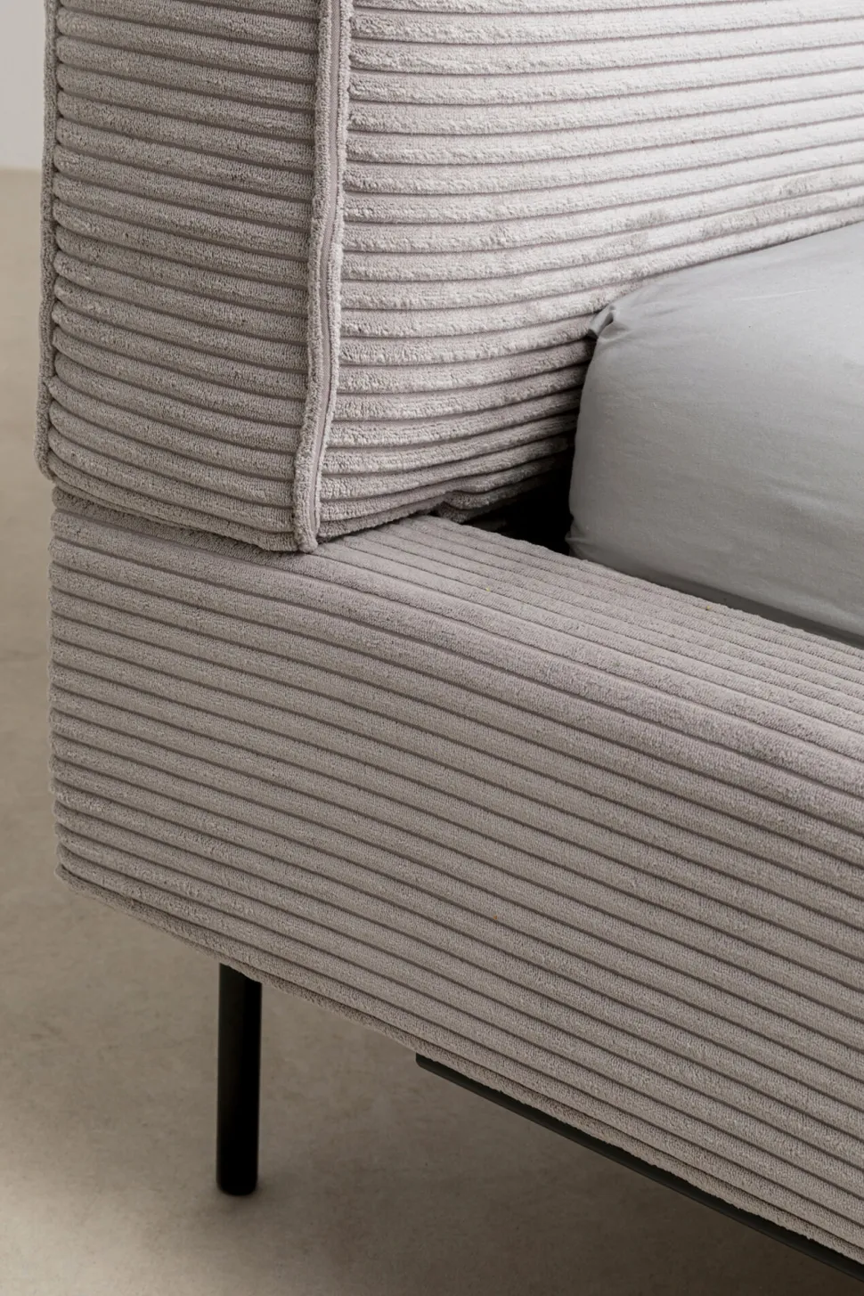 KARE Design Bed East Side Cord Grey 160x200cm Flash Sale