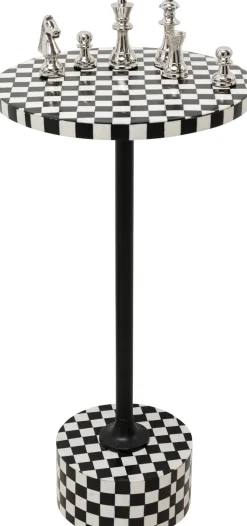 KARE Design Bijzettafel Domero Chess Black White Ø25cm Sale