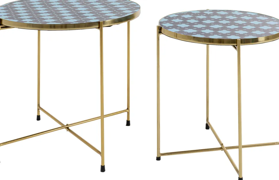 KARE Design Bijzettafel Priya Blue (Set Van 2) Shop