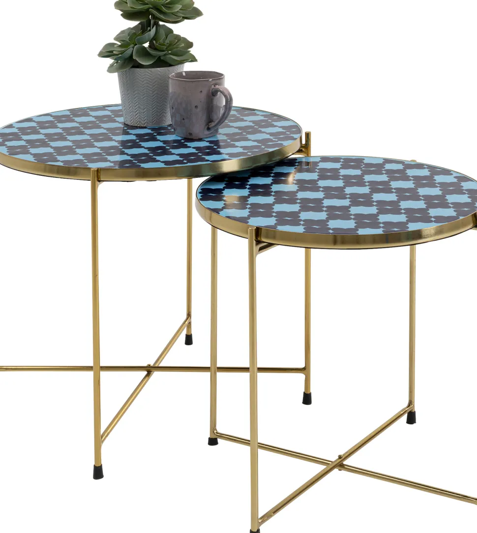 KARE Design Bijzettafel Priya Blue (Set Van 2) Shop