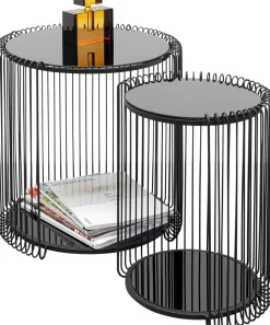 KARE Design Bijzettafel Wire Double Black Set Van 2 Cheap