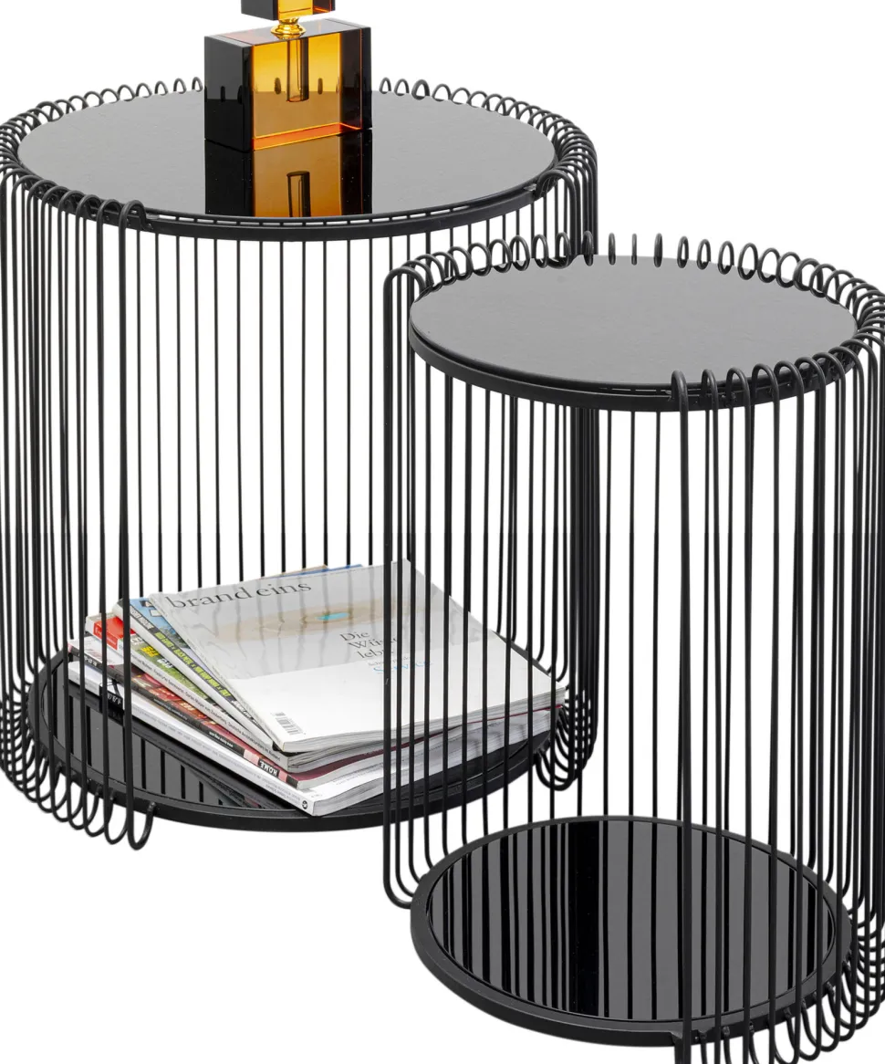 KARE Design Bijzettafel Wire Double Black Set Van 2 Cheap