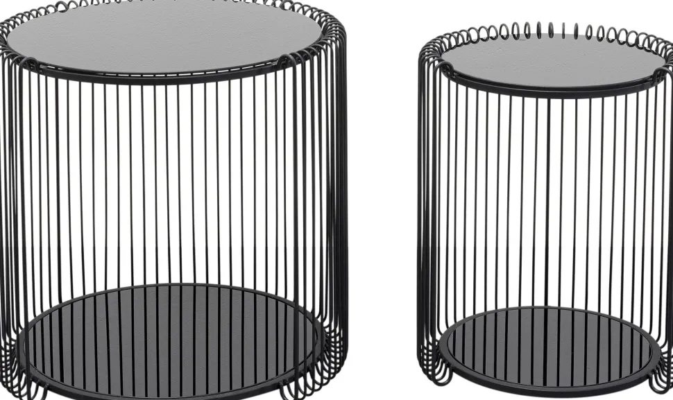 KARE Design Bijzettafel Wire Double Black Set Van 2 Cheap