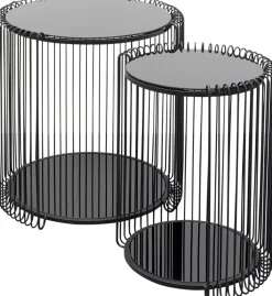 KARE Design Bijzettafel Wire Double Black Set Van 2 Cheap