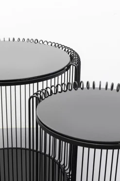 KARE Design Bijzettafel Wire Double Black Set Van 2 Cheap