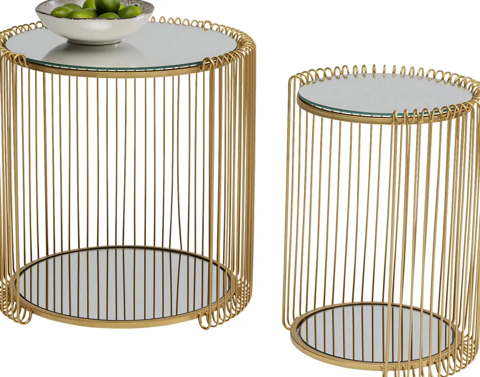 KARE Design Bijzettafel Wire Double Brass (2/set) Flash Sale