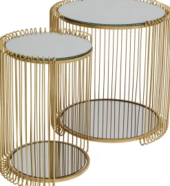 KARE Design Bijzettafel Wire Double Brass (2/set) Flash Sale