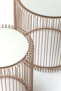 KARE Design Bijzettafel Wire Koper (2-delig) Ø44cm Best Sale