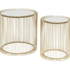 KARE Design Bijzettafel Wire Messing (2-delig) Ø44cm Clearance