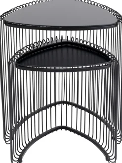 KARE Design Bijzettafel Wire Triangle Black (Set Van 2) Cheap