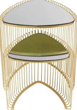 KARE Design Bijzettafel Wire Triangle Gold (Set Van 2) New