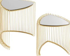 KARE Design Bijzettafel Wire Triangle Gold (Set Van 2) New