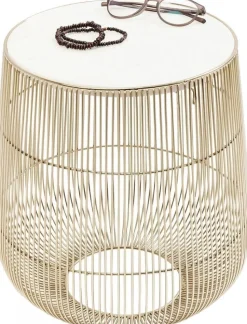 KARE Design Bijzettafel Wit Marmeren Messing Ø32cm Online