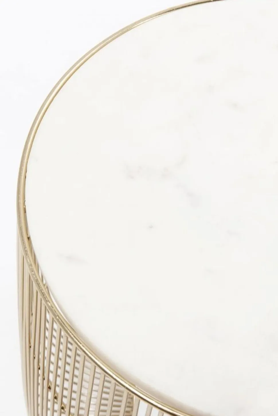 KARE Design Bijzettafel Wit Marmeren Messing Ø32cm Online