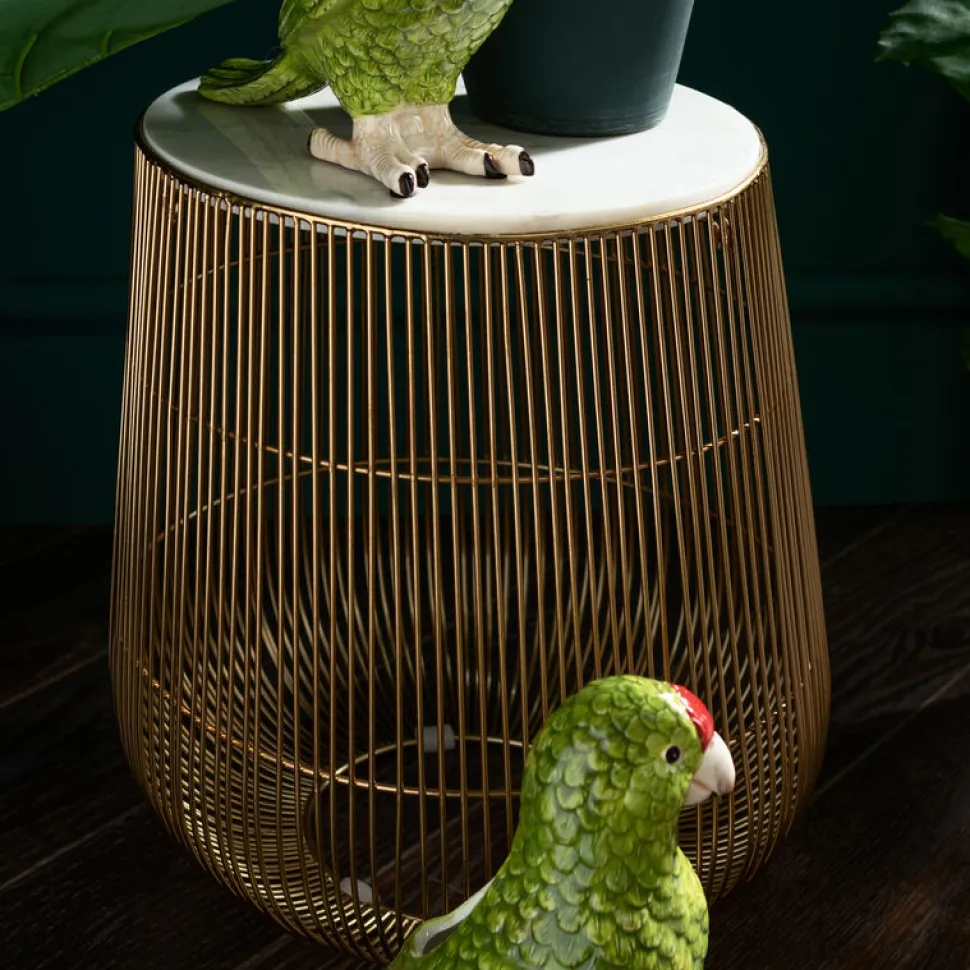 KARE Design Bijzettafel Wit Marmeren Messing Ø32cm Online