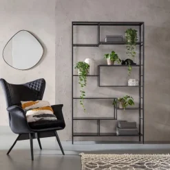 KARE Design Boekenkast Loft Zwart 195x115cm Discount