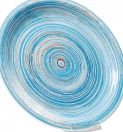 KARE Design Bord Swirl Blauw Ø27cm Cheap
