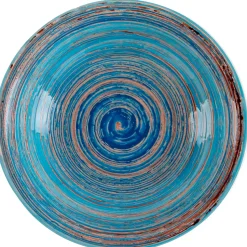 KARE Design Bord Tief Swirl Blauw Ø21cm Clearance
