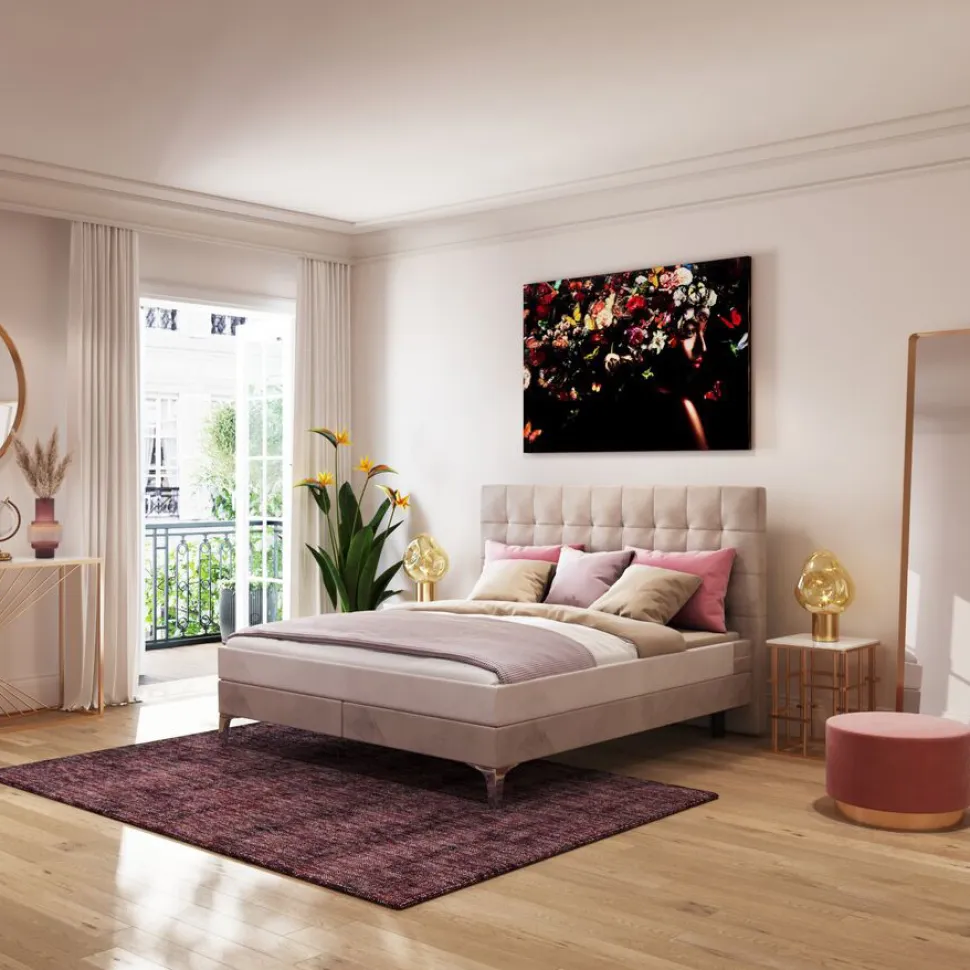 KARE Design Boxspringbed Benito Star Cream 180x200cm Outlet