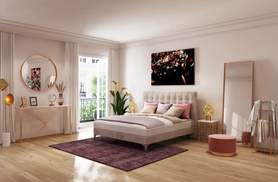 KARE Design Boxspringbed Benito Star Cream 180x200cm Outlet