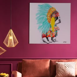KARE Design Canvas Headdress Dog 80x80cm Store