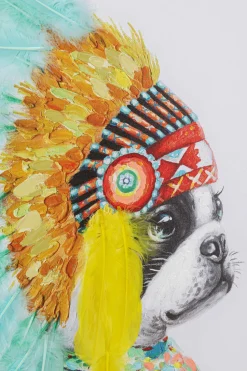 KARE Design Canvas Headdress Dog 80x80cm Store