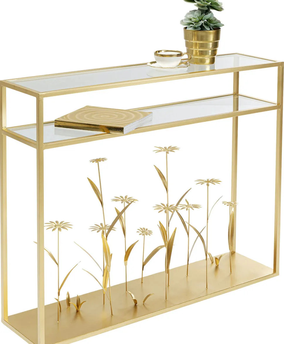 KARE Design Console Flower Meadow Goud 100cm Discount
