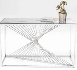 KARE Design Console Laser Zilver Helder Glas 120x40cm Online