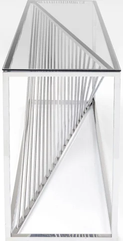 KARE Design Console Laser Zilver Helder Glas 120x40cm Online