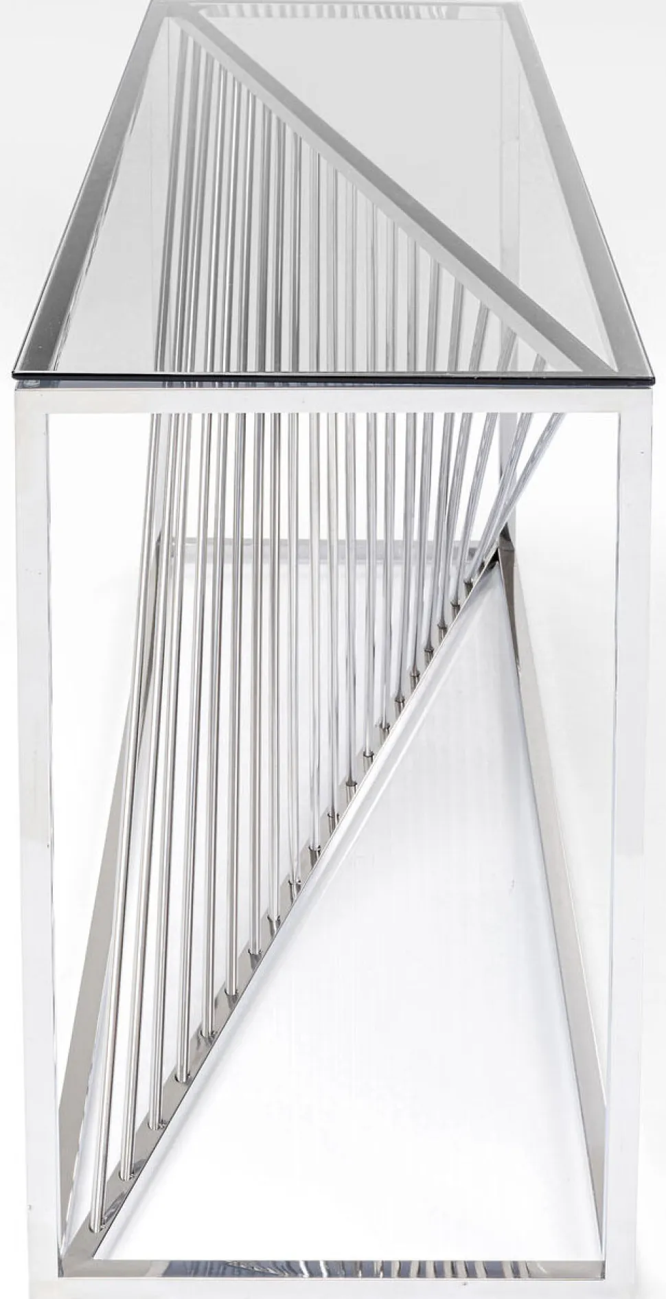 KARE Design Console Laser Zilver Helder Glas 120x40cm Online