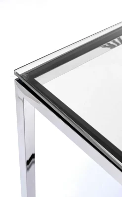 KARE Design Console Laser Zilver Helder Glas 120x40cm Online