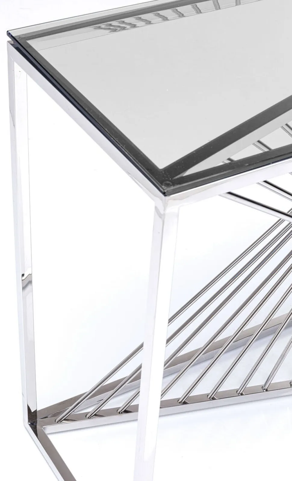 KARE Design Console Laser Zilver Helder Glas 120x40cm Online