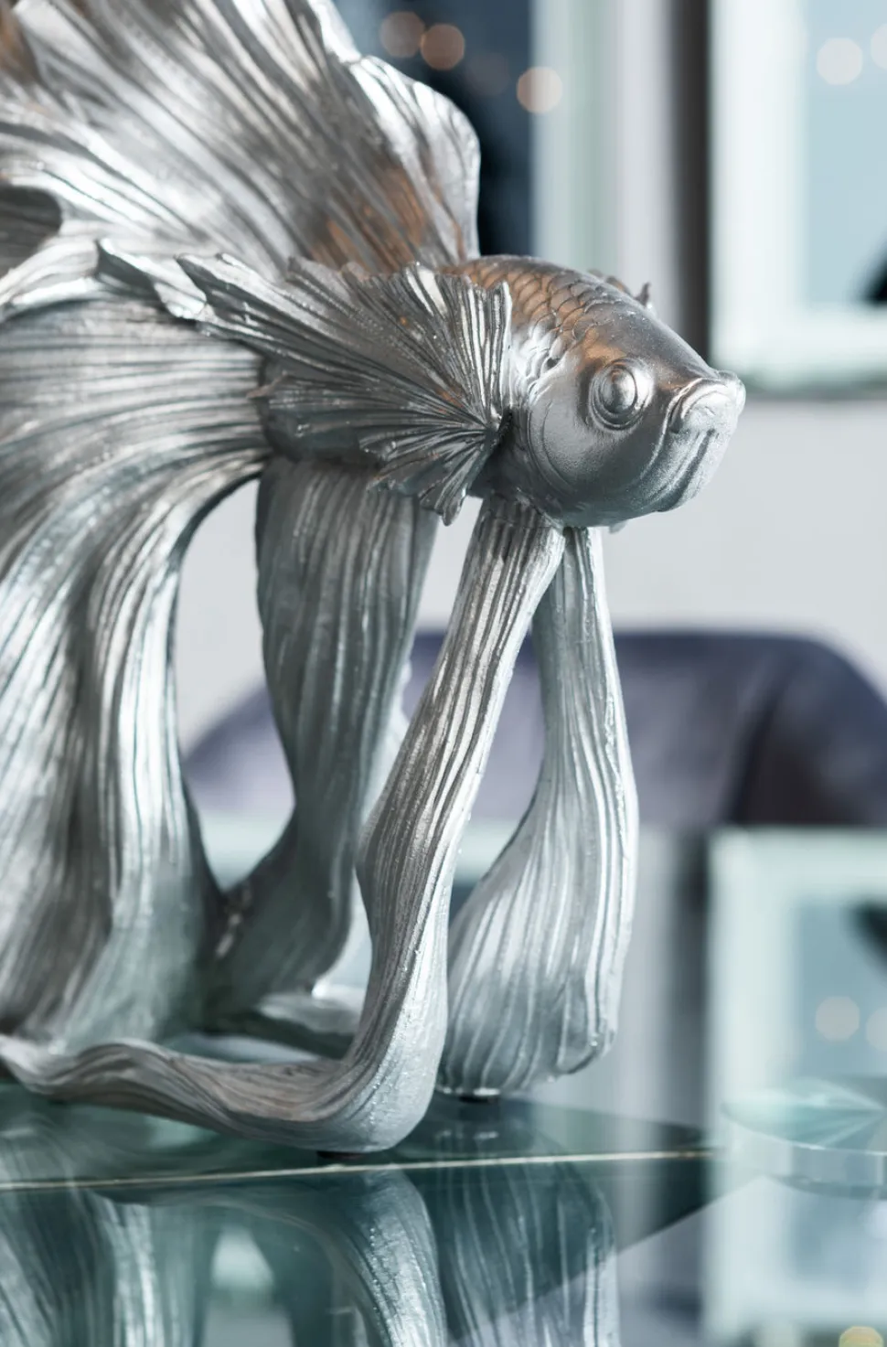 KARE Design Decofiguur Betta Fish Zilver Klein Shop