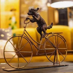 KARE Design Decofiguur Dog With Bicycle Clearance
