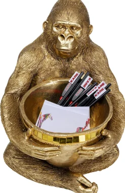 KARE Design Decofiguur Gorilla Holding Bowl Goud Flash Sale